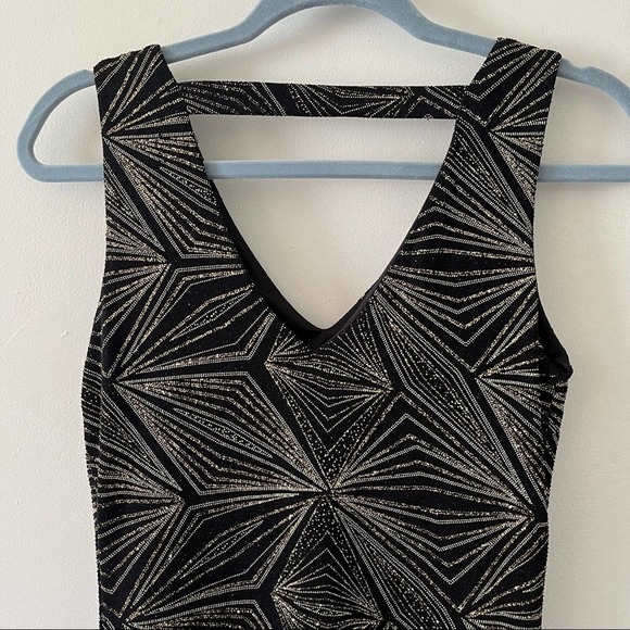 Cloth & People NWT Art Deco New Year’s Eve Black Gold Party Dress sz Small - Picture 7 of 12